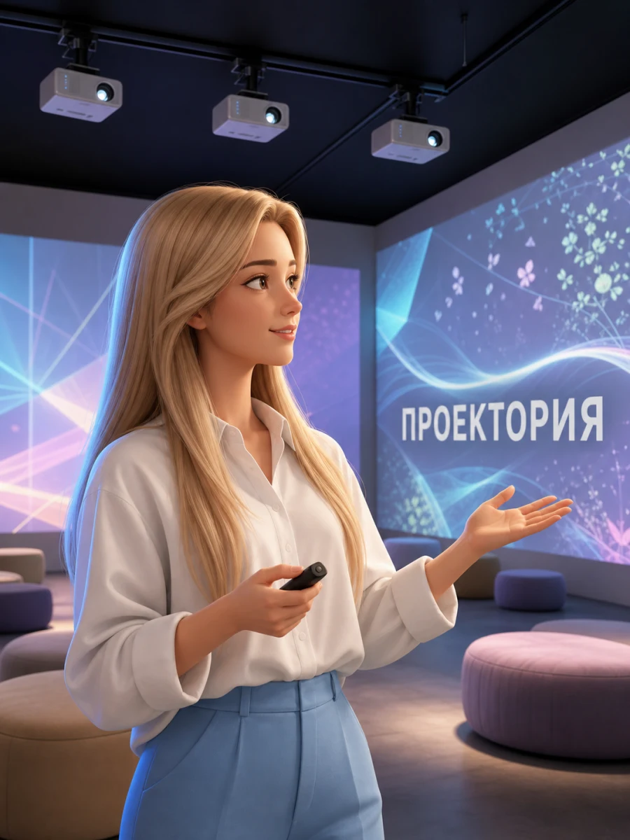 Иллюстрация профессии «Куратор мультимедийных выставок»